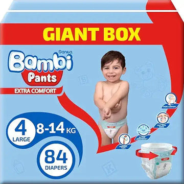 Sanita Bambi Pants GIANT Box Size 4, Large 8-14 KG, 84 Count