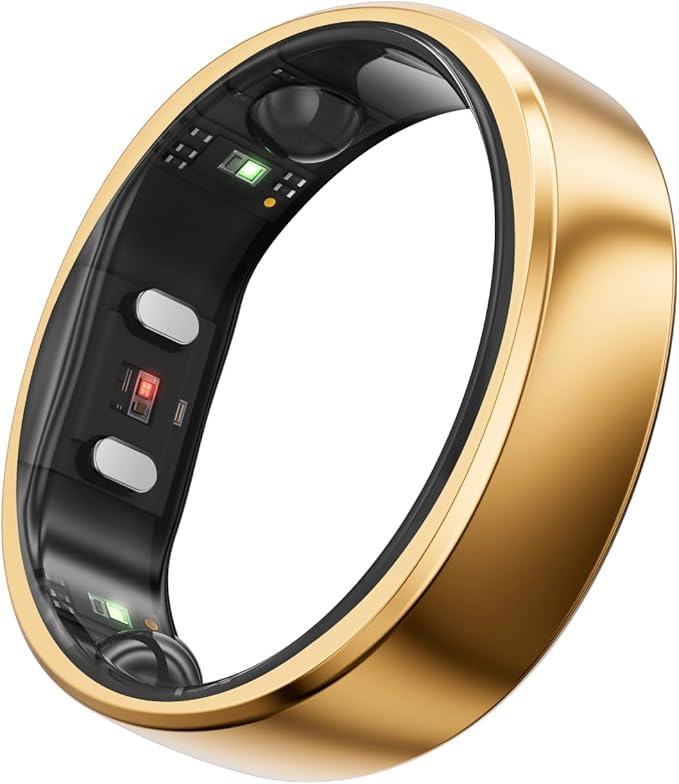 RingConn Gen 2, World’s First Smart Ring with Sleep Apnea Monitoring, No APP Subscription, 12-Day Battery Life, Stress/Heart Rate/Women's Health Tracker, Android & iOS Compatible (Gold, Size 6)