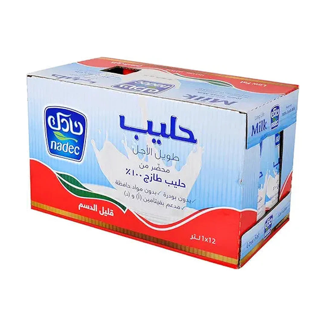 Nadec Uht Low Fat Tetra Milk, 12 X 1 Litre - Pack of 1