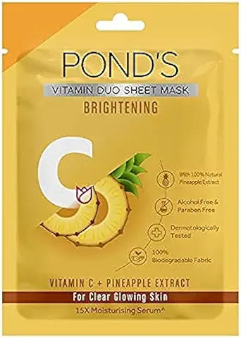 POND'S Vitamin C Brightening Sheet Mask With 100% Natural Pineapplea