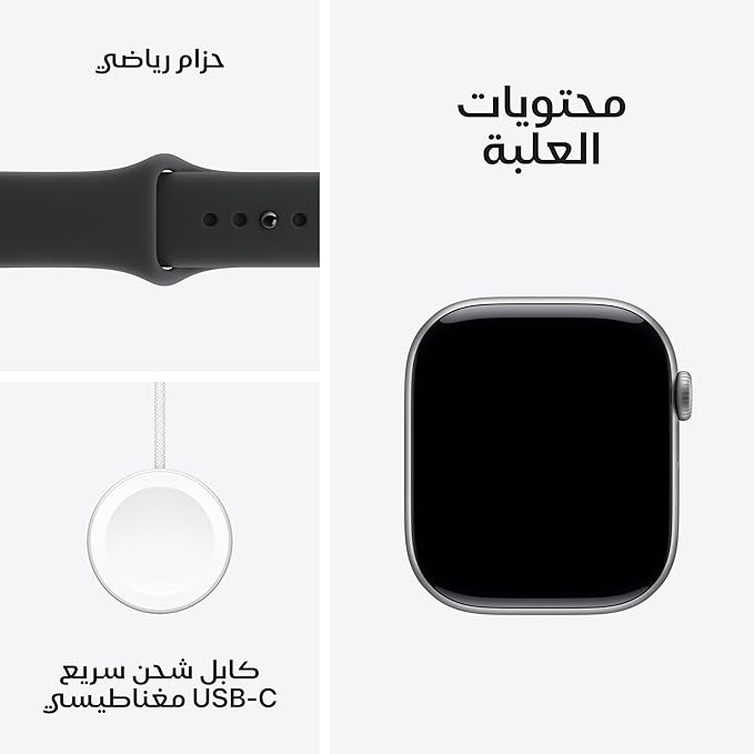 Apple Watch Series 11 GPS 46mm Smartwatch with Space Grey Aluminium Case with Black Sport Band M/L. Sleep Score, Fitness Tracker, Health Monitoring, Always-On Display, Water Resistant