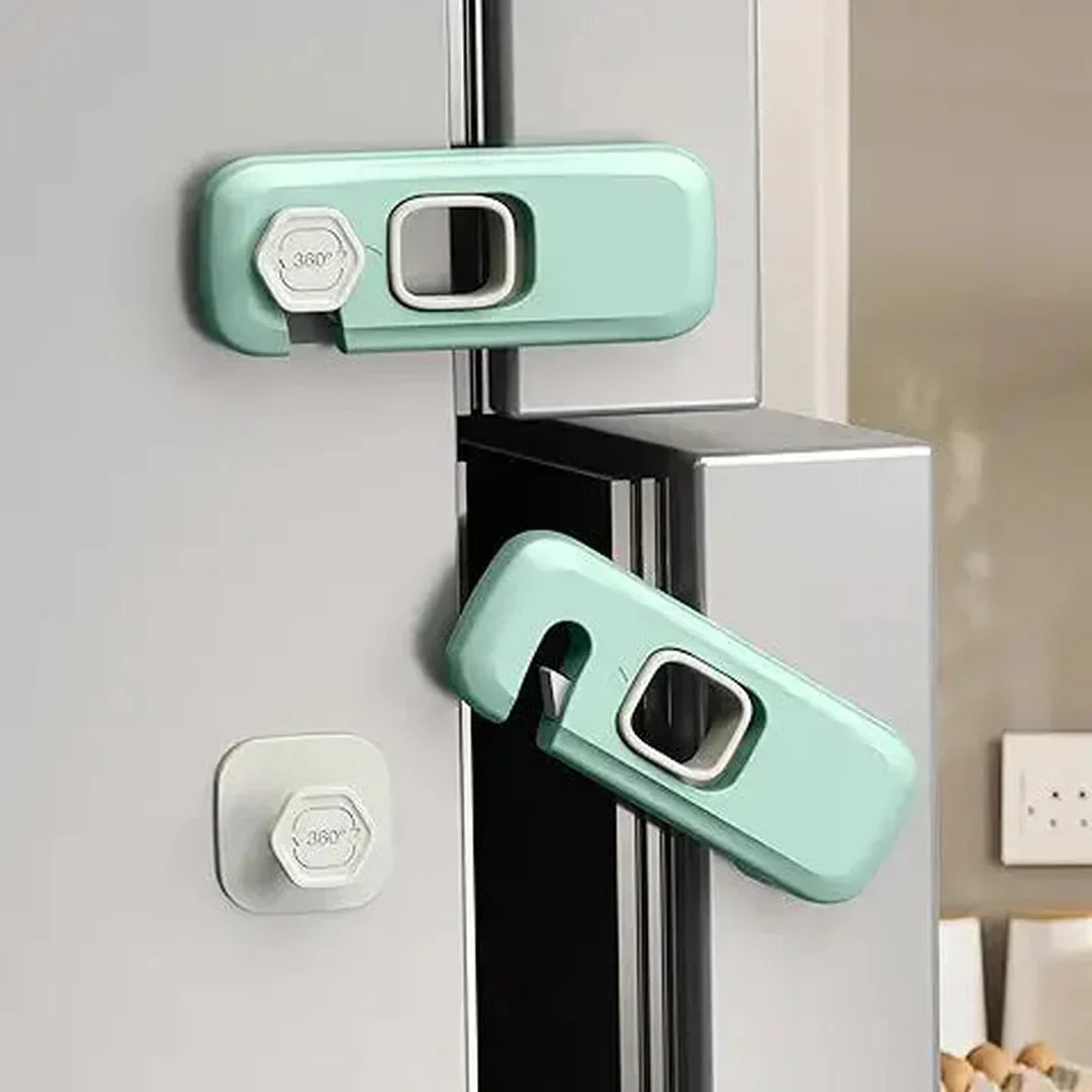 5 Pack Child Proof Refrigerator Lock, Fridge Locks for Kids with Sticky Adhesive Pads, Child Safety Locks for Doors, RV Refrigerator, Oven Lock Child Safety Baby Cabinet Locks - Grey Updated