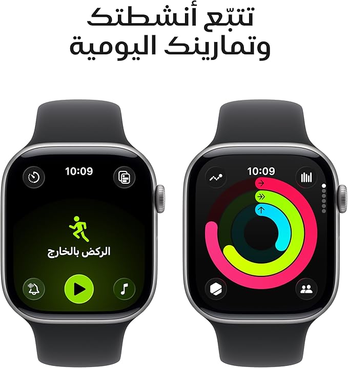 Apple Watch Series 11 GPS 46mm Smartwatch with Space Grey Aluminium Case with Black Sport Band M/L. Sleep Score, Fitness Tracker, Health Monitoring, Always-On Display, Water Resistant