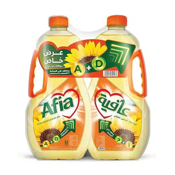 Afia Pure Sunflower Oil, 2 X 1.5 Ltr