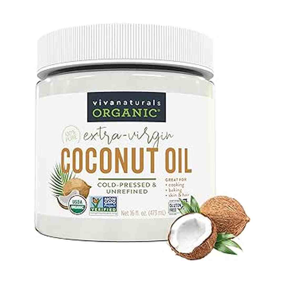 Viva Naturals Organic Coconut Oil - Unrefined, Cold-Pressed Extra Virgin Coconut Oil, USDA Organic and Non-GMO Cooking Oil, Great as Hair Oil and Skin Oil, 16 Fl Oz