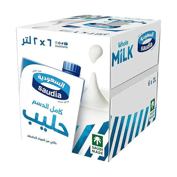 Saudia Whole Milk 6*2L