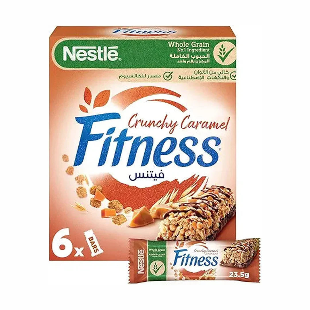 Nestle Fitness Crunchy Caramel Breakfast Cereal Bar 23.5g (6 Bars)