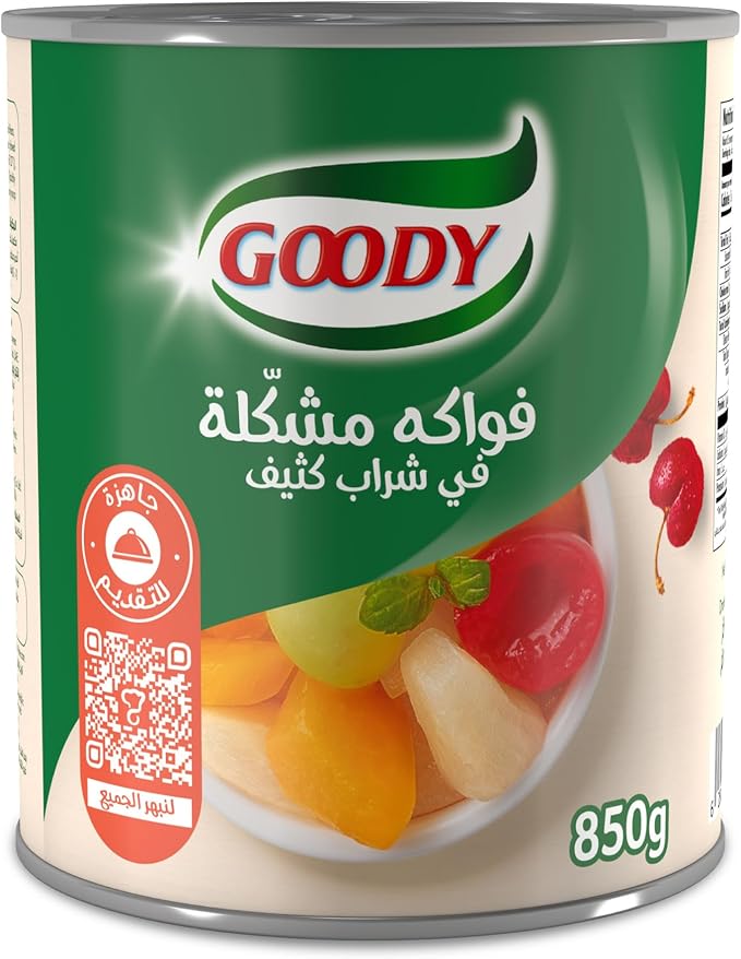 Goody Fruit Cocktail, 425 GmGoody Fruit Cocktail In Heavy Syrup 850 g Can, Mixed Fruits In Syrup, Ready To Serve, Perfect For Desserts And Family Gatherings