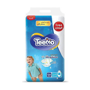 Teemo Compressed Diamond Pad, Size 5, Junior, 14-25 kg, Mega Pack, 48 Diapers