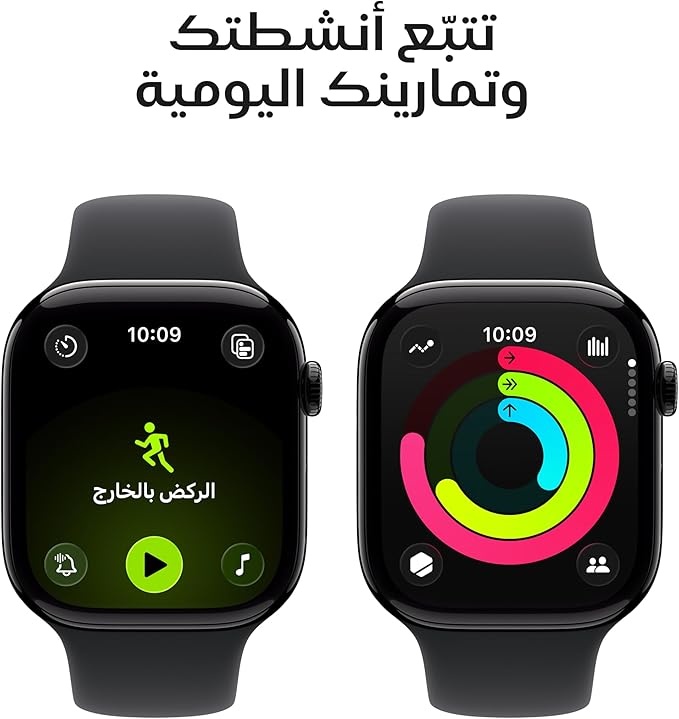 Apple Watch Series 11 GPS + Cellular 46mm Smartwatch with Jet Black Aluminium Case with Black Sport Band M/L. Sleep Score, Fitness Tracker, Health Monitoring, Always-On Display, Water Resistant