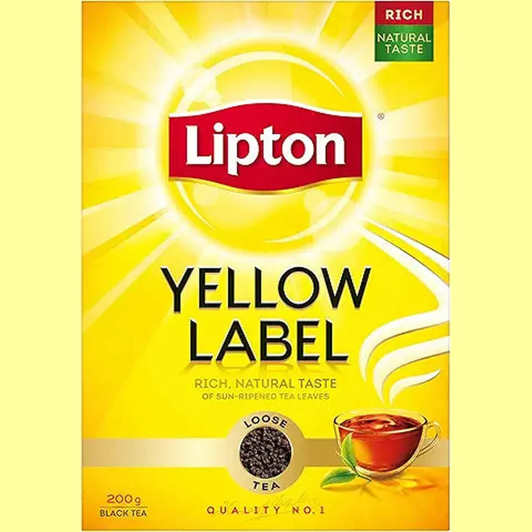LIPTON Yellow Label Black Tea with sun dried tea leaves, Classic, for a Rich Natural Taste, 100 Tea Bags,