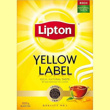 LIPTON Yellow Label Black Tea with sun dried tea leaves, Classic, for a Rich Natural Taste, 100 Tea Bags,