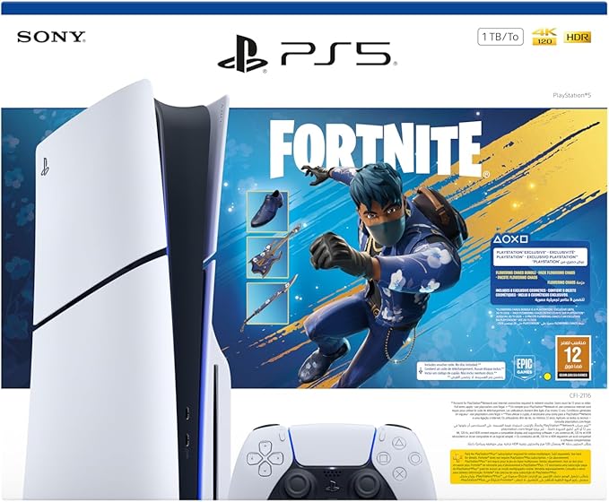 PlayStation 5 Blu-ray Disc Edition Console 1TB - Fortnite Flowering Chaos Bundle (KSA version) 2 year warranty
