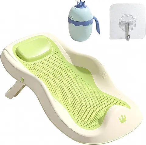 Beauenty baby bath rack, newborn toddler baby bath rack, newborn baby bath rack soft chair shower rack breathable children bathtub seat 0-6months (Grey)