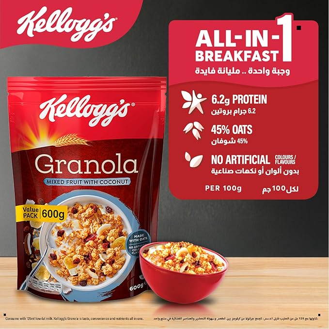Kellogg's Crunchy Muesli with Fruits, 600 gm, Multi Color
