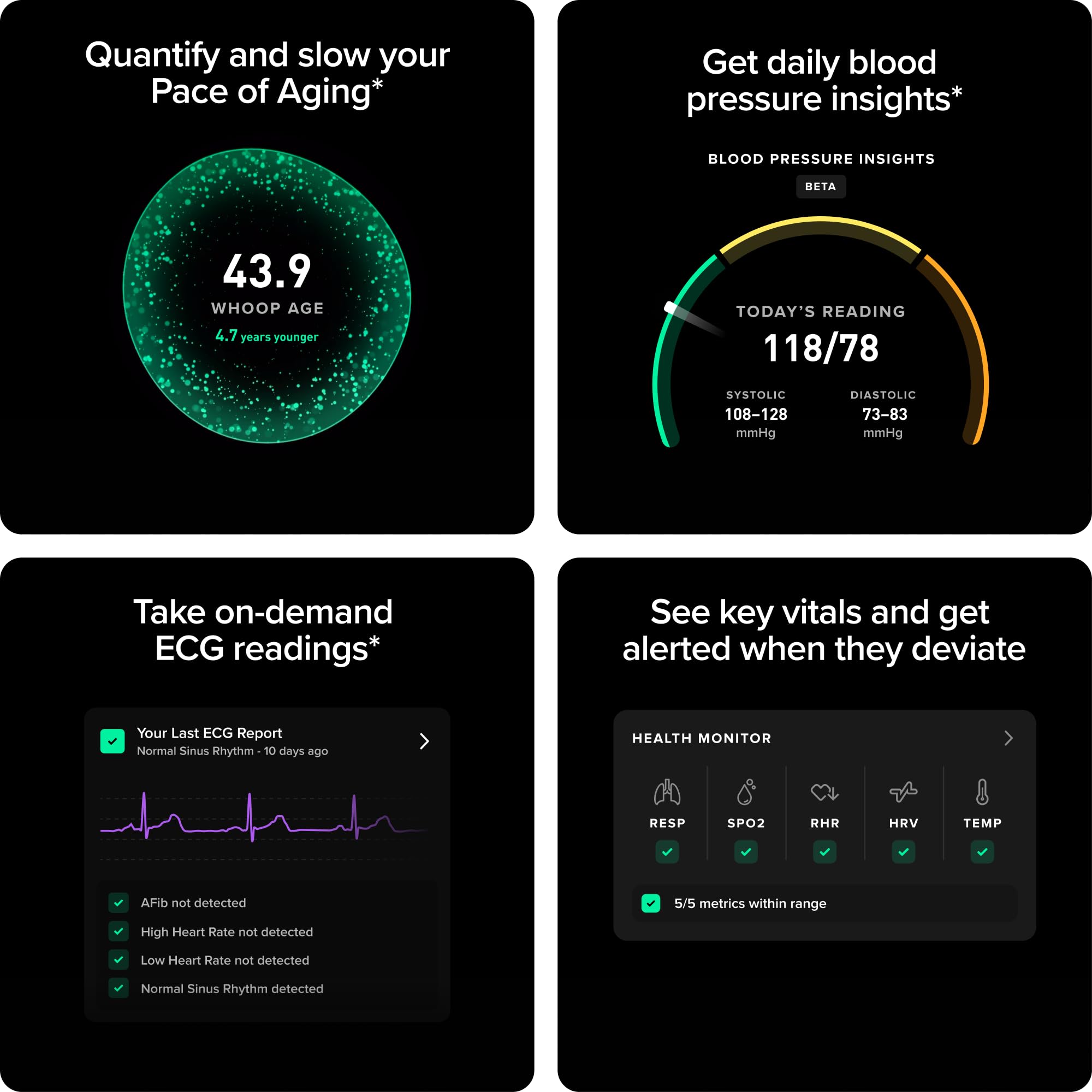 WHOOP Peak - 12 Month Membership -24/7 Activity and Sleep Tracker, Personalized Coaching, Menstrual Cycle Insights - 14+ Days Battery Life