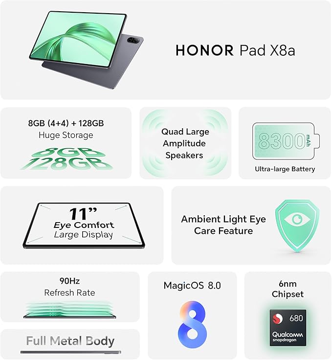 HONOR Pad X8a 4+128G Wi-Fi(with Flip Cover)