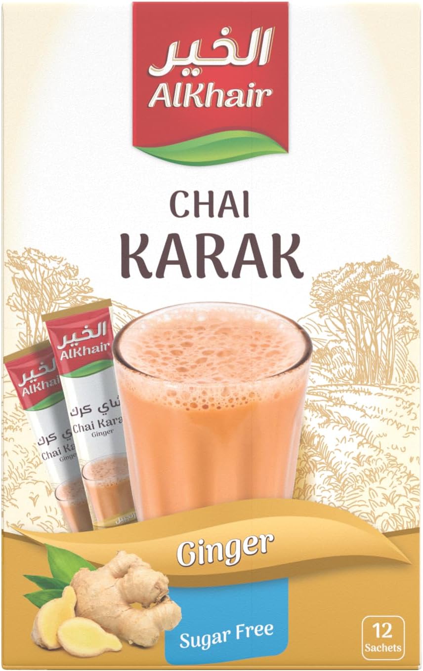 Al Khair Karak Tea with Ginger Sugar Free 15g*12 Saches