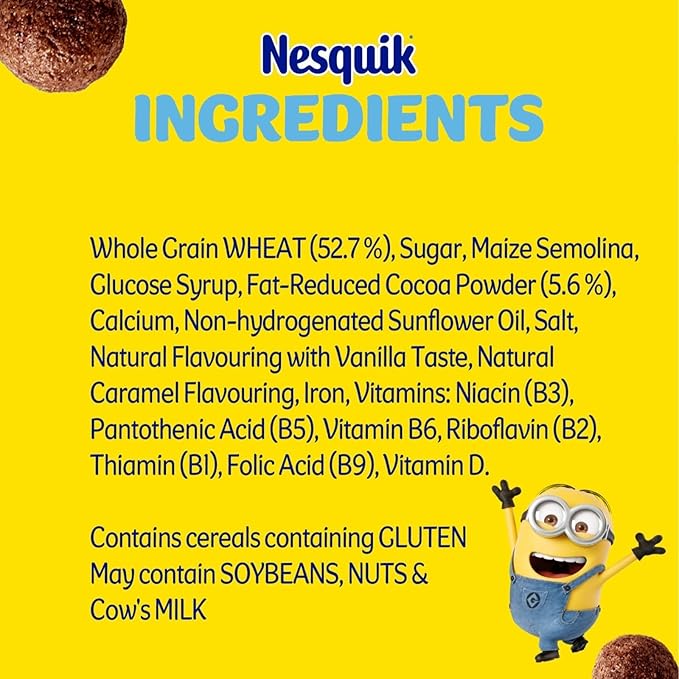 Nestle Nesquik Chocolate Breakfast Cereal, Made with Whole Grain, Pack 330g