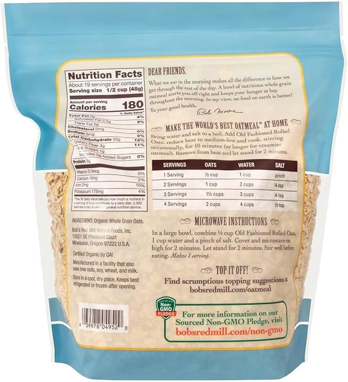 Bobs Red Mill Rolled Quick Oats, 32 oz.