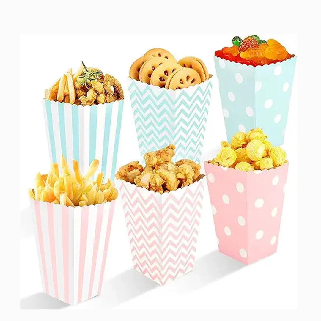 Azonee Popcorn Bags, 48 Pcs Paper Popcorn Boxes Popcorn Sweet Candy Containers Cardboard Popcorn Treat Boxes, Snacks Containers for Party, BBQ, Theaters, Kids