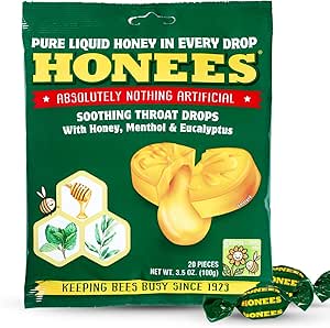 Honees, Honey Menthol Cough Suppressant, 20 Cough Drops