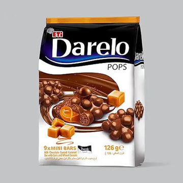 ETI Darelo Pops Chocolate Coated Caramel Bar, 9 Mini Bars Pack, 126 G