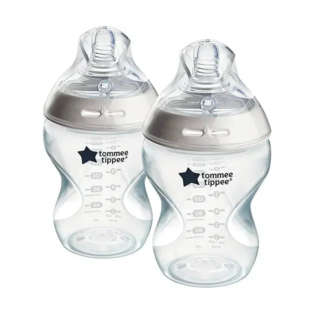 Tommee Tippee Closer to Nature Feeding Bottle, 260ml x 2 - Clear