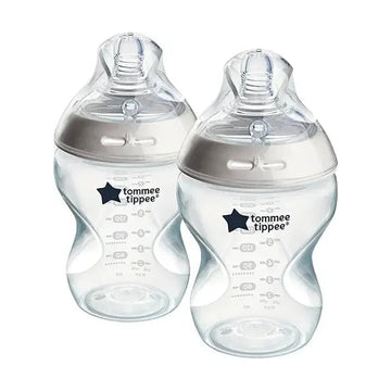 Tommee Tippee Closer to Nature Feeding Bottle, 260ml x 2 - Clear