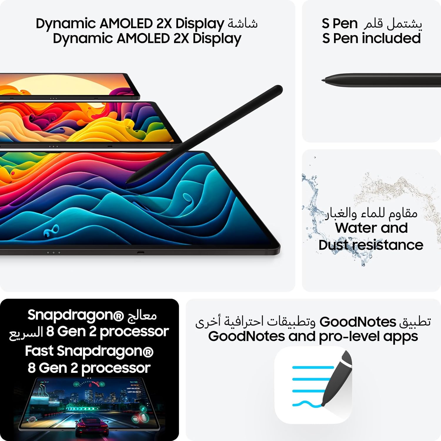 Samsung Galaxy Tab S9 5G, 8GB RAM, 128GB Storage, Graphite, (KSA Version)