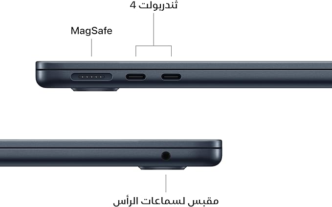 Apple 2025 MacBook Air (13-inch, Apple M4 chip with 10-core CPU and 8-core GPU, 16GB Unified Memory, 256GB) - Midnight;Arabic/English