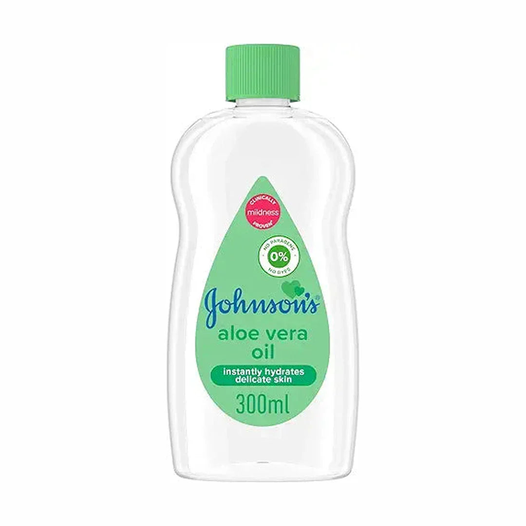 Johnson's Baby Oil with Aloe Vera 300ml – Locks in Moisture, Gentle on Baby Skin, Leaves It Soft & Smooth, Ideal for Massage & Daily Use