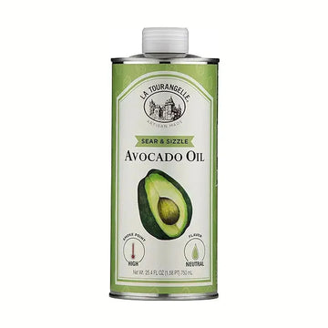 La Tourangelle, Sear & Sizzle Avocado Oil, Handcrafted from Premium Avocados, High Smoke Point Refined Oil Great for High Heat Cooking, Frying, Cast Iron Seasoning, 25.4 fl oz