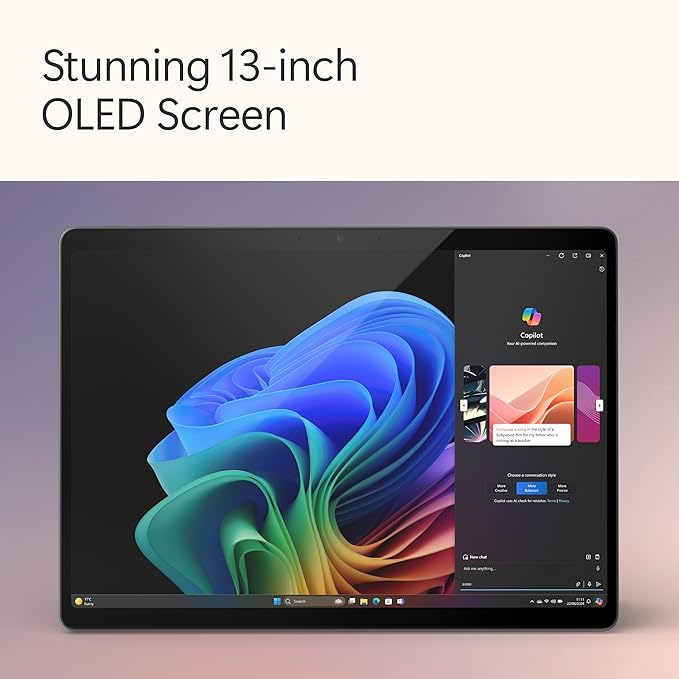 Microsoft Surface Pro 13" (Latest Version) | OLED | 12 Core | Copilot+PC | 2 in 1 | 120Hz Display| Snapdragon X Elite| 16GB RAM | 512GB SSD | Black | KSA Version