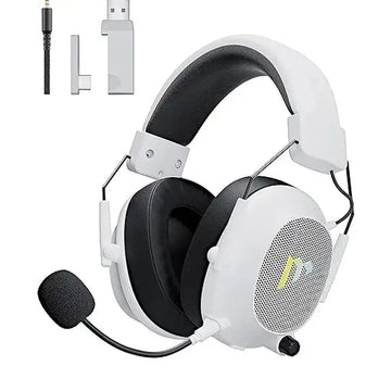 Mytrix 2.4G Wireless Gaming Headset with RGB LED Light for PC/PS5/PS4/Mac/Switch, 2.4GHz / Bluetooth / 3.5mm Gaming Headphones with Noise Cancelling Detachable Mic,Over-Ear,Surround Sound