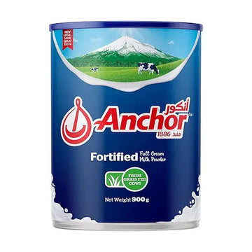 Anchor Tin Fortified Full Cream Milk Powder From Grass Fed Cows, 900G - Pack Of 1, Ft102