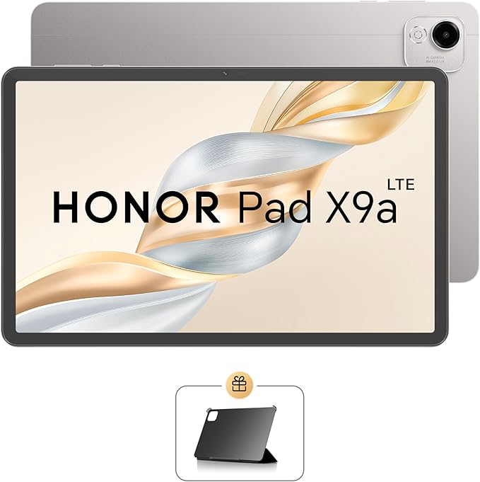 HONOR Pad X9a Wi-Fi Tablet 11.5" 120Hz Display, 8GB RAM + 128GB Storage, Android 15, Snapdragon 685, 8300mAh Battery, 35W Fast Charging, Stylus Support, Grey (2025 Model) + FREE Protective Flip Cover