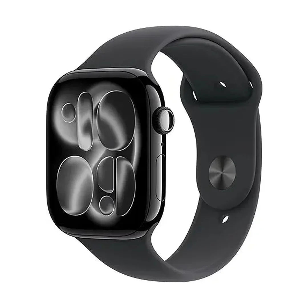 Apple Watch Series 11 GPS + Cellular 46mm Smartwatch with Jet Black Aluminium Case with Black Sport Band M/L. Sleep Score, Fitness Tracker, Health Monitoring, Always-On Display, Water Resistant