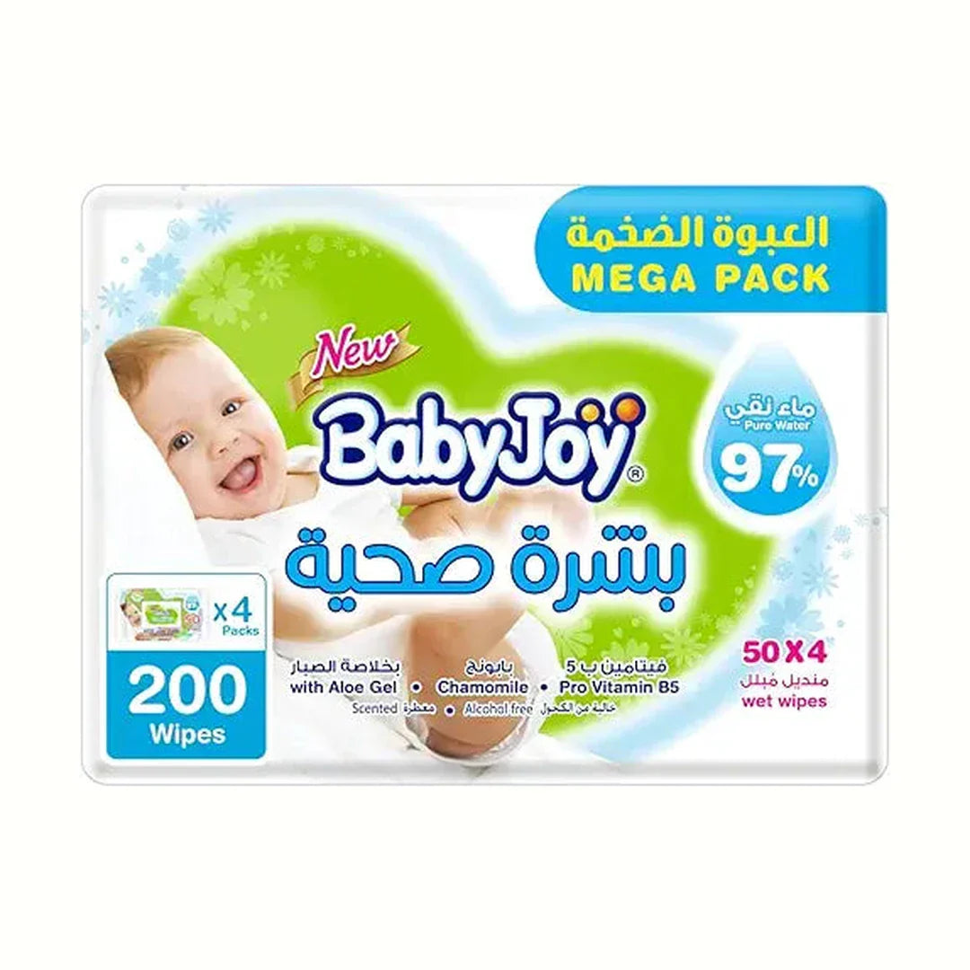 BabyJoy Healthy Skin Wet Wipes, Mega Pack, 200 Baby Wipes