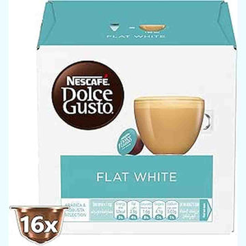 Nescafe Dolce Gusto Flat White Coffee Capsules, 2 Boxes of 16 Servings