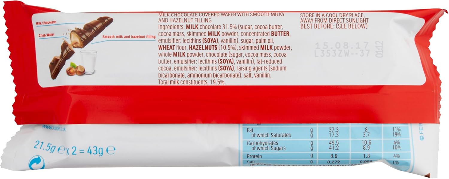 Kinder Bueno Chocolate Bars, 30 x 43 g