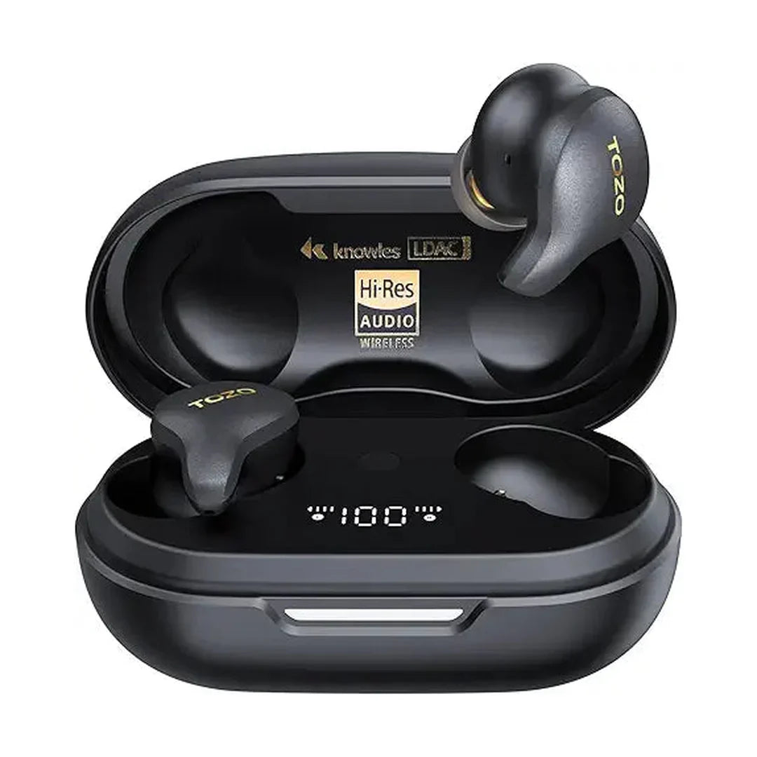 TOZO Golden X1 Wireless Earbuds Balanced Armature Driver and Hybrid Dynamic Driver, Bluetooth Headphones OrigX Pro, LDAC & Hi-Res Audio Wireless, Environment & Active Noise Cancellation Headset, Black