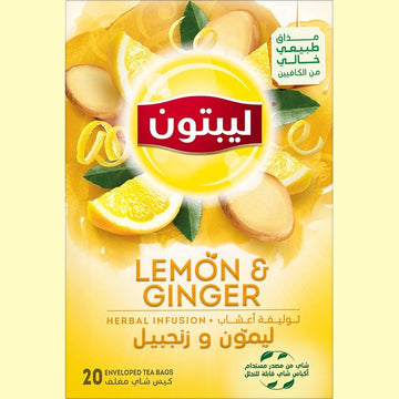 Lipton Herbal Infusions Lemon Ginger, 20 Teabags