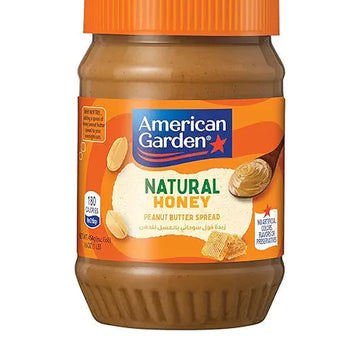 American Garden Natural Honey Peanut Butter, Gluten Free, 454g