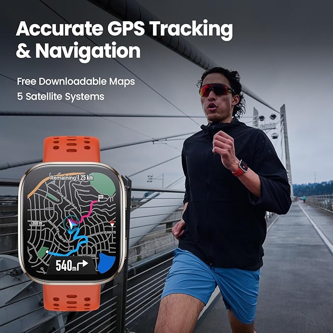 Amazfit Bip 6 Smart Watch 46mm, 14 Day Battery, 1.97" AMOLED Display, GPS & Free Maps, AI, Bluetooth Call & Text, Health, Fitness & Sleep Tracker, 140+ Workout Modes, 5 ATM Water-Resistance