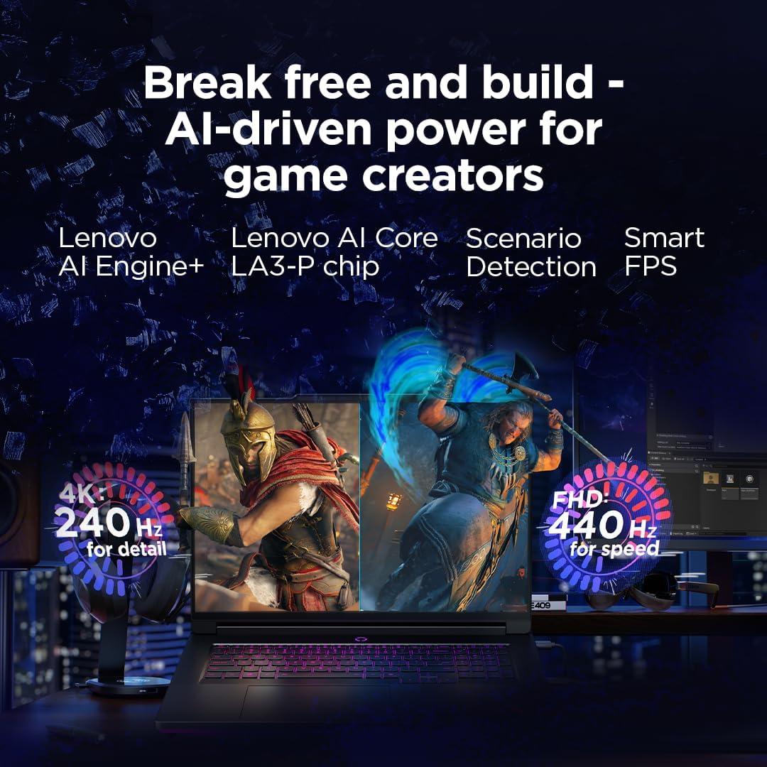 Lenovo Legion 9 18IAX10 AI Gaming Laptop, 18" WQUXGA 440Hz Display, Intel Ultra 9 275HX, 64GB RAM, 4TB SSD, RTX 5090 24GB GDDR7, RGB EN-ARB, Win11, Eclipse Black [83EY0002AX] + 2Y Premium Care