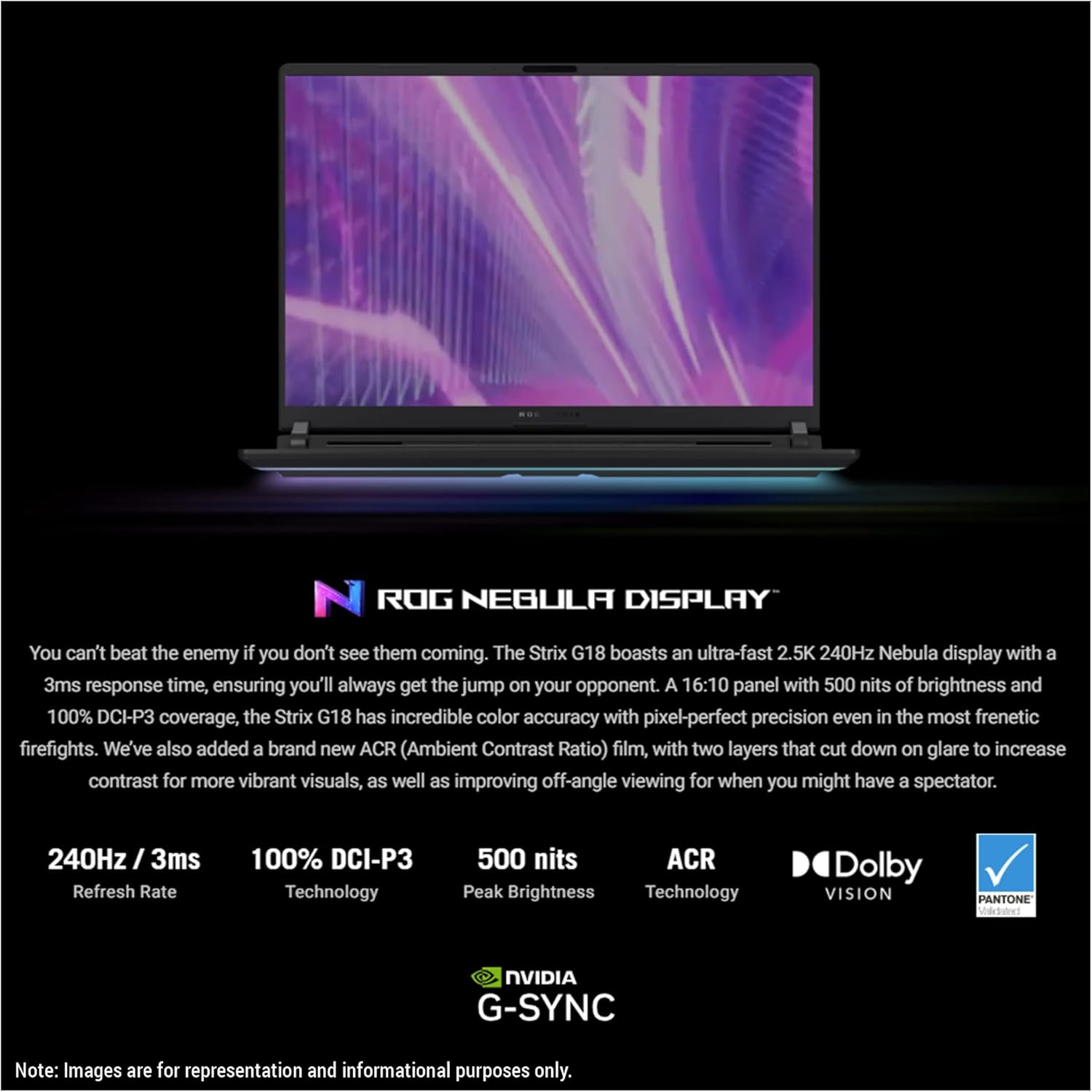 ASUS ROG Strix G18 Gaming Laptop, Intel Ultra 9-275HX, 32 GB DDR5 RAM, 4 TB PCIe SSD, 18" 2.5K (2560x1600) 240Hz Nebula Display, N-vidia G-Force RTX 5070Ti, 4-Zone RGB Keyboard, W11 Pro, Eclipse Gray