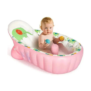 Inflatable Baby Bathtub - Portable Toddler Tub for Shower, Travel-Friendly, Easy to Deflate and Fold, Non-Slip, Thick Cushion for Safety, Ideal for 6-24 Months