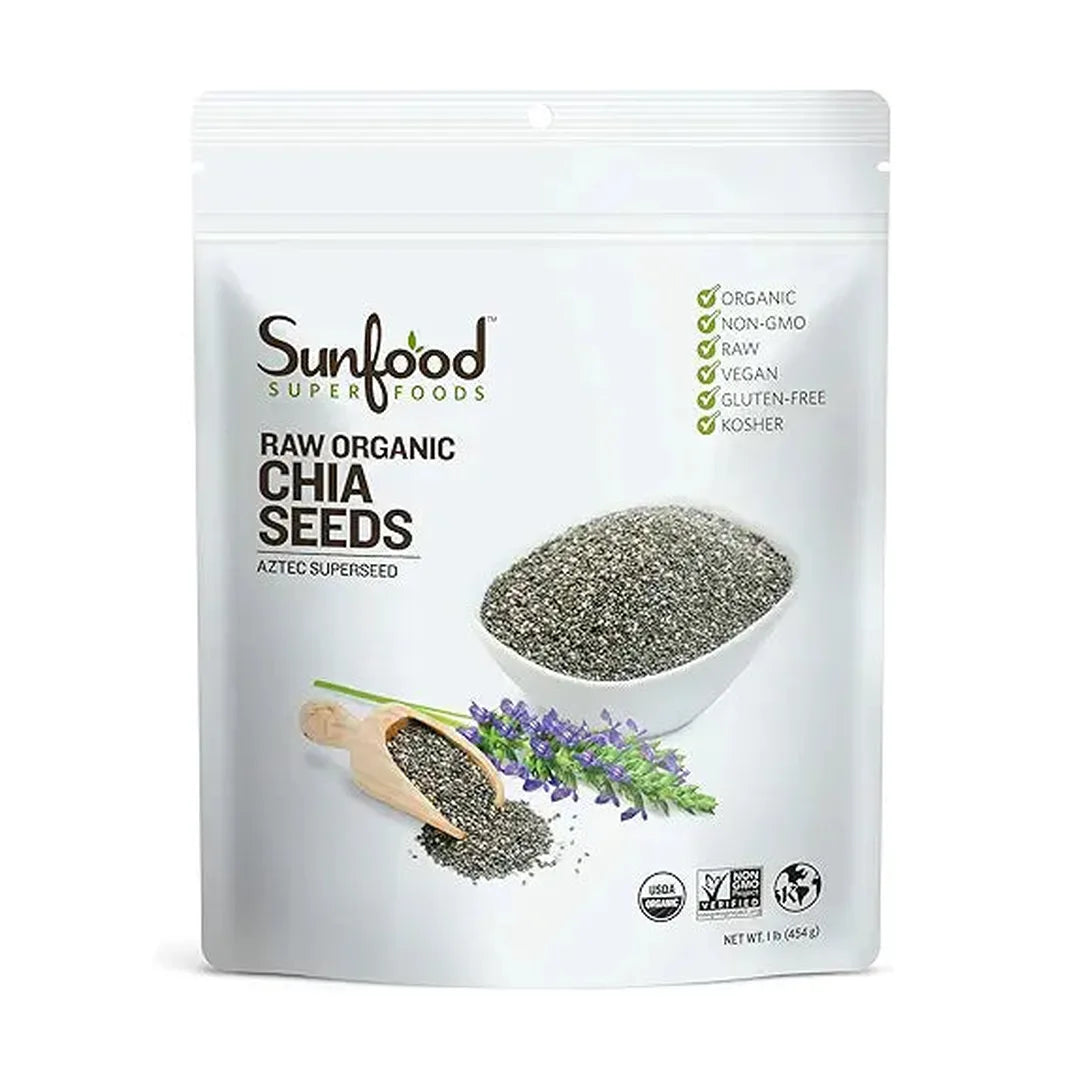 Sunfood Superfoods Chia Seeds Organic Raw, 1 Lb