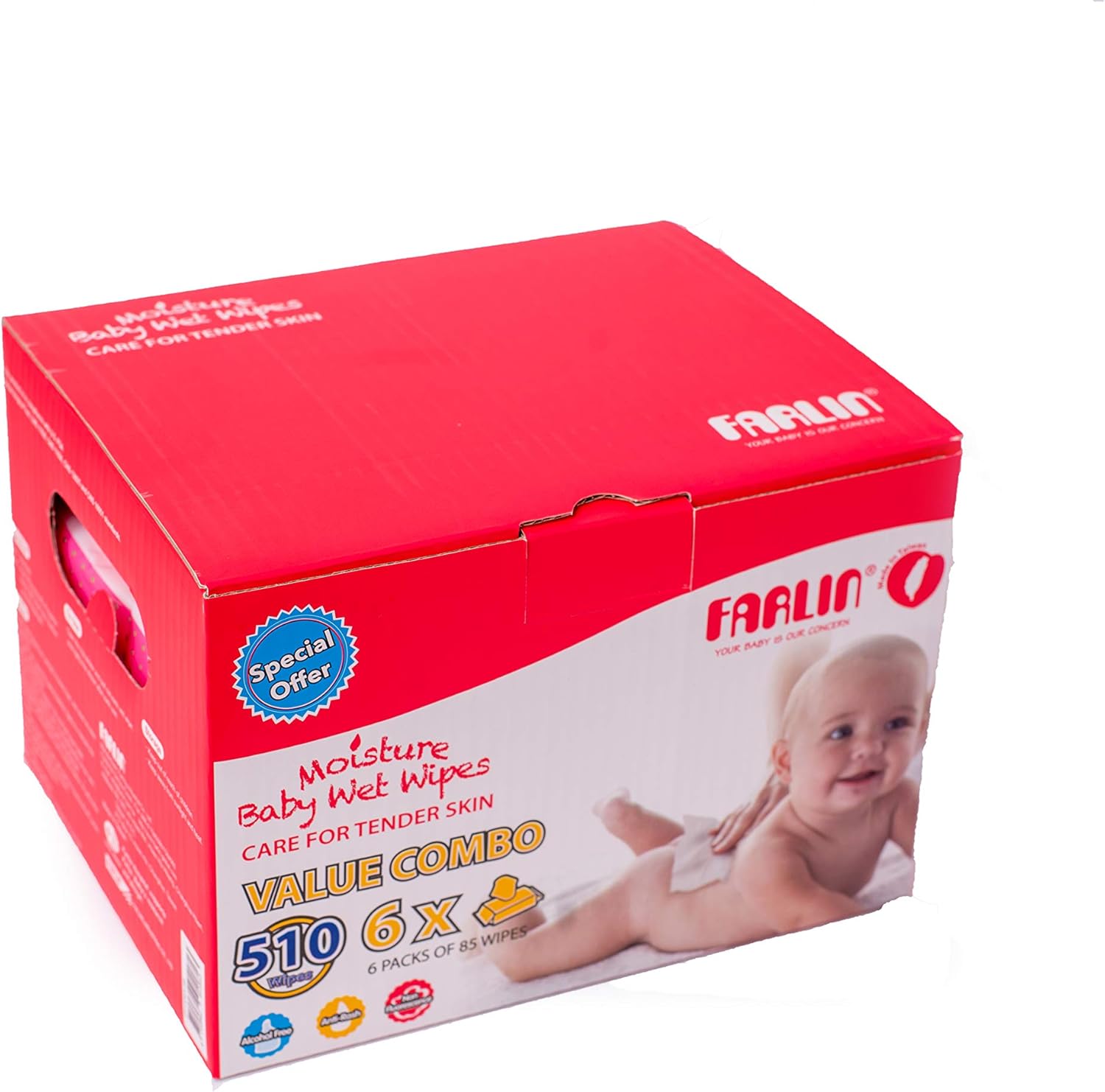Farlin Anti-rash, 510 Wet Wipes (6 Packs*85)